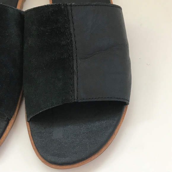 SOREL Ella ll Slide Sandals Leather Slip On Black Sandals Women’s Size 9 - Picture 3 of 16